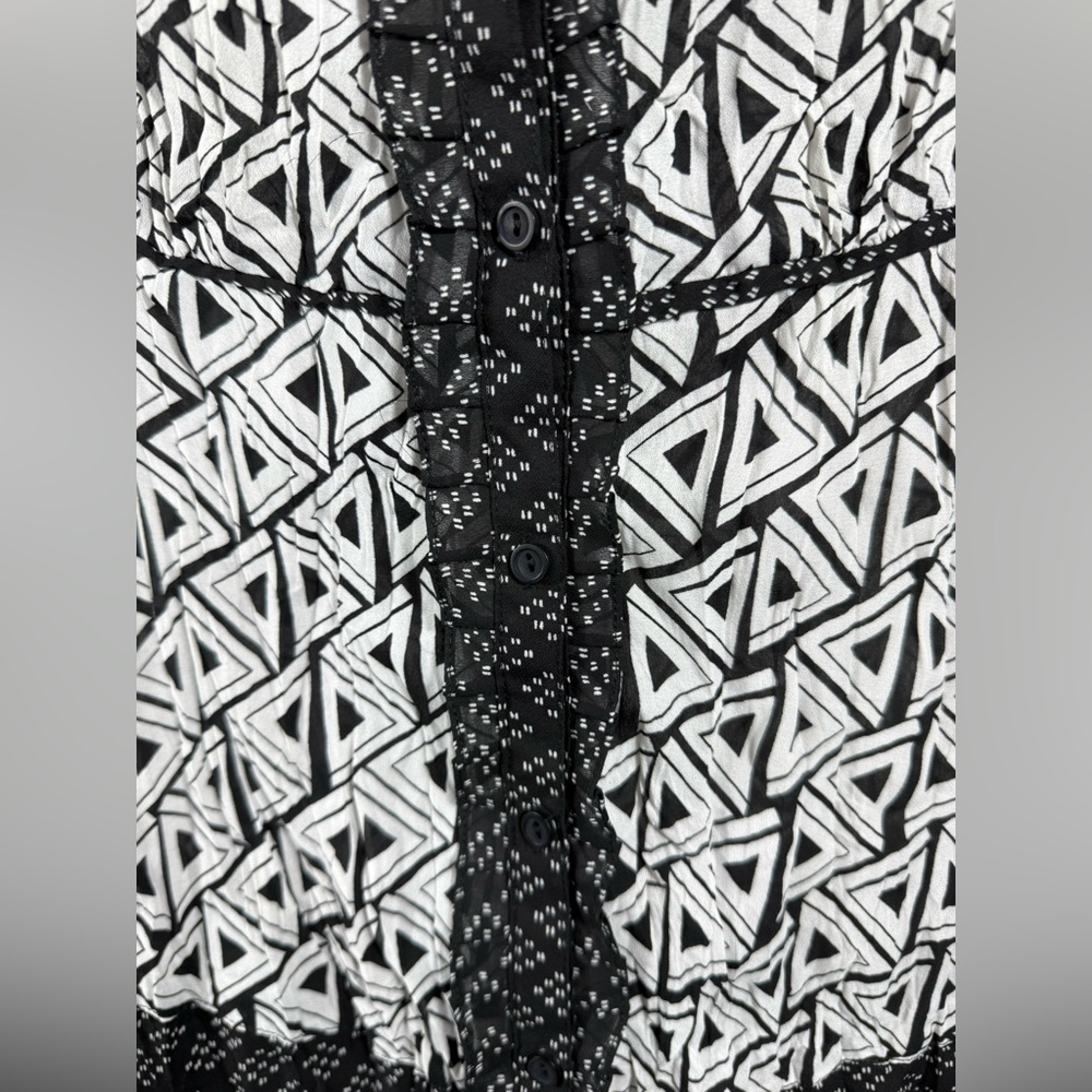 Sunny Leigh Boho Tie Front Blouse Bell Sleeve Whimsygoth Top Medium - Picture 6 of 8